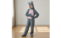 Youngster bunny Costume 4-Piece Set Soft Animal Jumpsuit Hooded Design Animal Outfit for Stage Performance, Parties