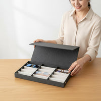 15 Slot Glasses Case Soft Textile Plush Interior Eyewear Collection Box