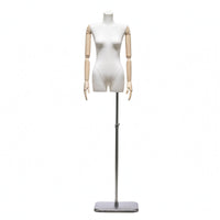Half-Body Female Mannequin Telescopic Clothing Form Mirrored Base