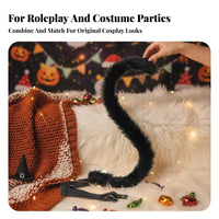 3 Pieces feline hauricular accessorying organ cover and Tail Set soft-textured Texture creature Costume Includes small ringing chime