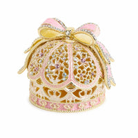 Jeweled Jewelry Box Domed Shape Crown-Shaped Jewelry Box Rust Resistant