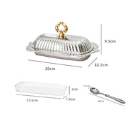 Vintage Butter Dish Edge Silver-Toned European-Style Butter Dish