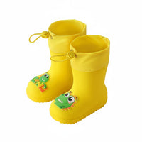 Children's Rain Boots Lightweight Kids' Rubber Boots Drawstring Top