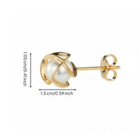 Floral Pearl Studs Light Luxury Gold Flower Studs Delicate for Party