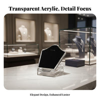 Acrylic jewelry Stand Stable Base Transparent jewelry Holder Minimalist Clear Necklace Display for Countertop, Shop Window