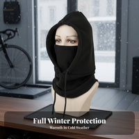 Balaclava Warm Fleece Balaclava Windproof Fleece Hood Full Coverage Winter Ski Face Covering Multi-Functional for Cyclists