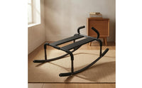 Black Metal Bed Assist Stool Cylindrical Bedside Standing Aid Flat Platform Bedside Stool Compact for Bedroom