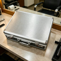 Rolling Beauty Suitcase Double-Opening Aluminum Makeup Case Hard Shell