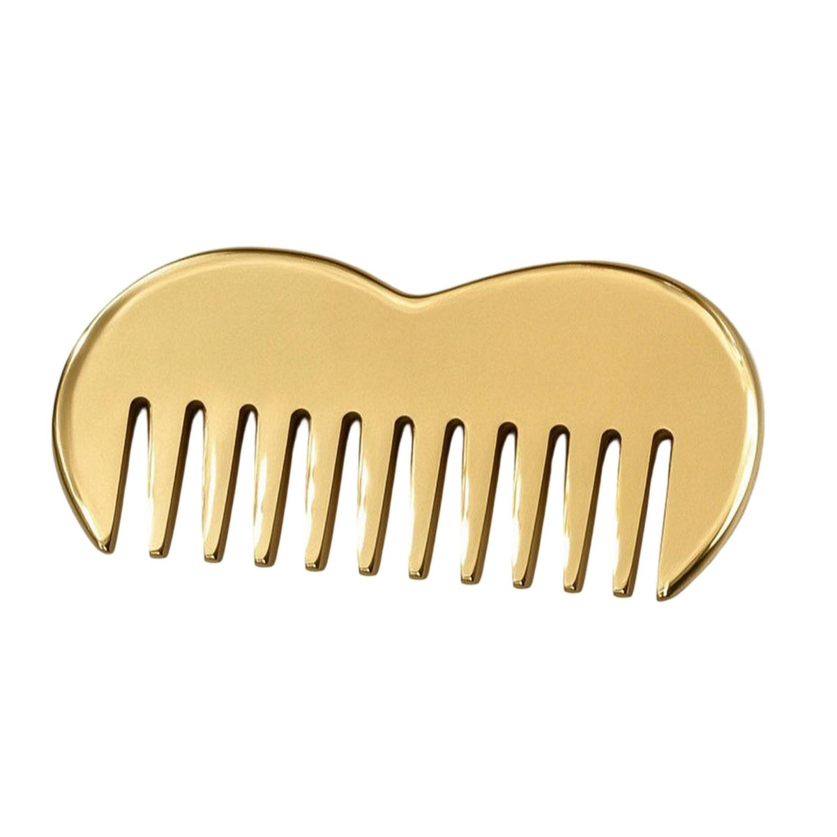 Metal Massage Comb Polished Metal Comb with Rounded Teeth Slim for Hair Grooming