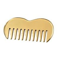 Metal Massage Comb Polished Metal Comb with Rounded Teeth Slim for Hair Grooming