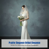 Bridal Veil, Double Tier Edged Design, Cream Wedding Headpiece with Comb, Elegant Photography