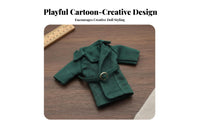 OB11 Doll Coat Long Design 1/12 Scale Doll Outerwear Belted Design Miniature Trench Coat for Hobbyists