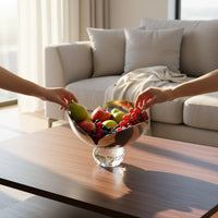 Crystal Base Fruit Bowl Polished Finish House Decoration Multi-Functional