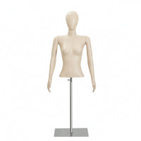 Female Mannequin with Wooden Arms Realistic Dress Form Posable for Tailors