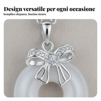 Bowknot Jade Necklace Elegant Design Safety Buckle Locket Timeless Elegance