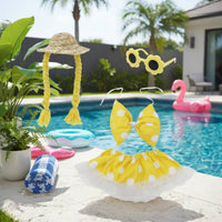 Polkas Dot Goose Ornament Hawaiian Theme Goose Costume Decor Gift Idea Outdoor Animal Decoration for Patio