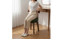 Solid Wood Frame Swivel Vanity Chair Upholstered Seat Retro Dressing Chair Compact Design Wooden Makeup Stool for Women, Bedroom, Living Room
