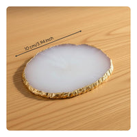 Artistic Resin Mixing Plate Nail Art Palette Decorative Gold Rim Polish Mixing Tray Lightweight Manicure Supply for DIY Manicurists