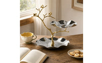 Serving Stand with Bowls Decorative Tray Silver-Colored for Hosts