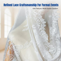 Cream Lace Church Veil, Bridal Mantilla Shawl, Muslim Latin Floral Headpiece, Women's Elegant Accessory