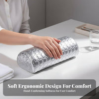 Detachable Cover Semi-Circle Manicure Pillow PU Leather Material Manicure Hand Pillow Comfortable Support for Manicurists, Women, Home