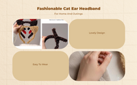 Cute Cat Ear Headband, Soft Plush, Women, Non Slip, Face Washing