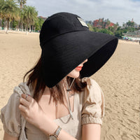 Wide Brim Sun Hat Adjustable Chin Strap Large Brim Fisherman Hat for Gardening