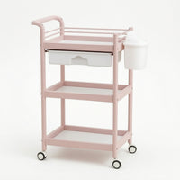 Salon Rolling Trolley Portable 3-Tier Utility Cart Space-Saving for Salons