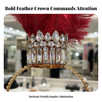 Crystal Feather Headdress Lively Feathers Gothic Performance Girl Headpiece Performance Girl Feather Headpiece Dramatic Effect