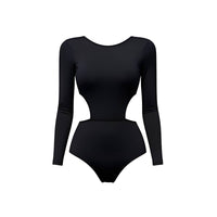 Black Long Sleeve Surfing Suit Streamlined Fit Long Sleeve Single Piece Swimsuit women's Surfing Suit Abdomen Control