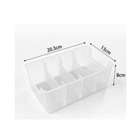 Divided Storage Box Open Top 4 Compartment Organizer Box Ribbed Sides