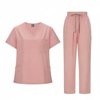 Scrub Set Breathable Solid Color Medical Attire Moisture Wicking for Hospital
