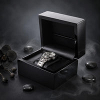 Black Wooden Watch Box Glossy Finish Storage Velvet Velvet-Lined