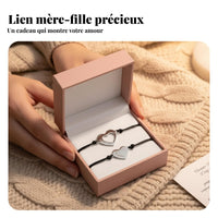 2 Pieces Mother Daughter Bracelet Set Adjustable Engraved Cord Bracelet