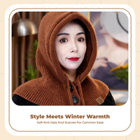 Women's knit nose cover winter hat with scarf