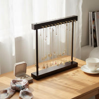 Wooden Necklace Display Stand Walnut Finish Necklace Display Stand Countertop Jewelry Hanging Rack Untangled-Untangled