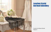Double Layer Bridal Veil, Beaded Embroidery, Crystal Edge, Iron Comb, European Wedding Accessory