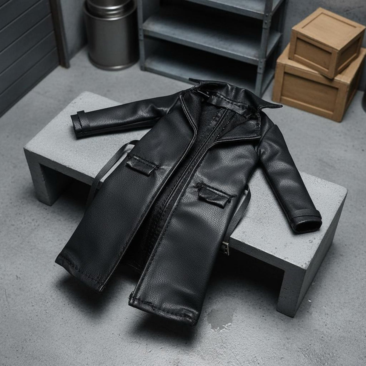 1/12 Scale Leather Coat Ready to Use 1/12 Scale Overcoat Coat Female Figure Jacket Long-Lasting Material Doll Leather Overcoat
