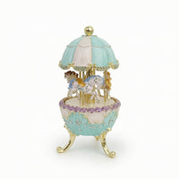 Carousel Melody Box Rotating Tabletop Decor Clockwork for Shelf, Collectors