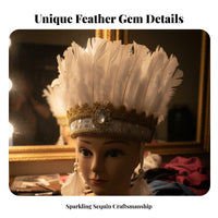 Feather Headdress Shimmering Glitter S Feather Glitter Headpiece Carnival Headpiece Colorful Feathers Performance Girl Headdress