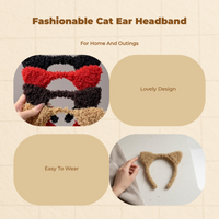 Cute Cat Ear Headband, Soft Plush, Women, Non Slip, Face Washing