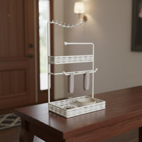 Necklace and Earring Holder Multi-Functional Storage Desktop Jewelry Tree Elegant Pattern for Teens, Dresser, Closet, Lavatory