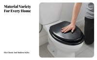 Easy to Install Replacement Toilet Seat Long-Lasting Wooden Toilet Seat Waterproof Bathroom Accessory Heavy Duty for Homeowners, Adults, DIY Enthusiasts, Restroom, Powder Room, Home, Hotel