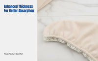 Super Absorbent Quick Dry Hair Towel, Elegant Thick Turban, Coral Fleece, Lace Trim, Soft Head Wrap, Sand, Fast Drying, Home