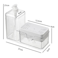 2 Pieces Press Soap Dispenser Transparent Body Bathroom Storage for Sink
