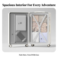 Ribbed Hard-Shell Suitcase Large Capacity Hardside Carry-on for Students
