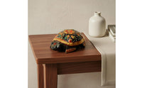 Golden Pyrite Turtle Statue Detailed Sculpting Pyrite Turtle Figurine for Office