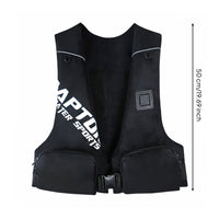 Sleeveless Life Jacket Reflective Piping Mesh Life Vest No Inflation Required
