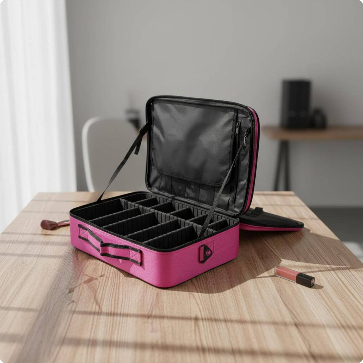 Professional Makeup Artist Bag Multi-Layer Design Portable Cosmetic Case