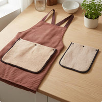 Striped Kitchen Apron Long Shoulder Ties Home Textile Textured
